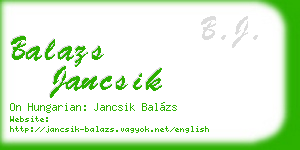 balazs jancsik business card