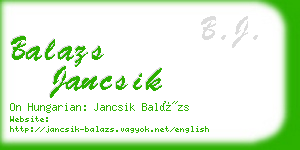 balazs jancsik business card